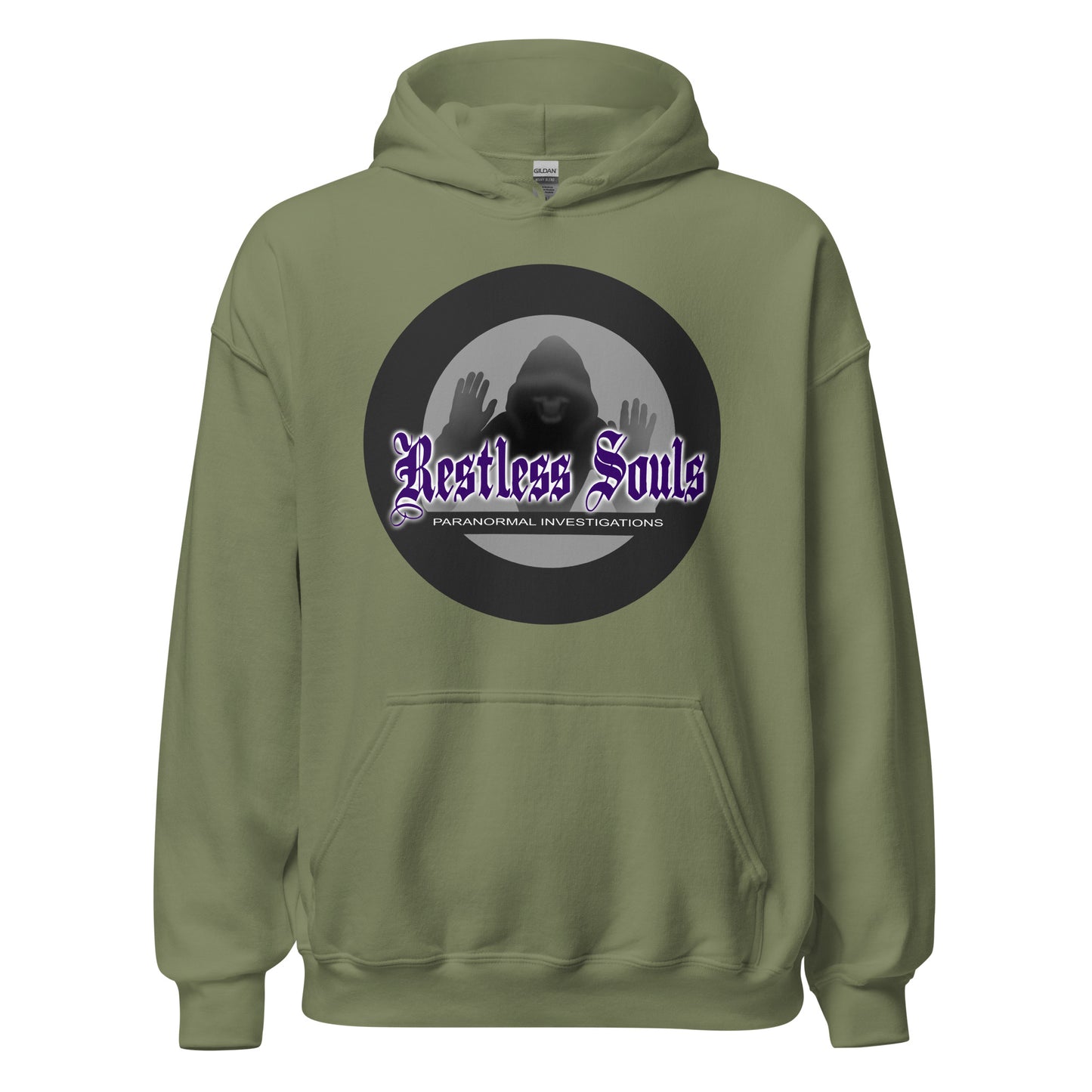 Commissions - restless souls logo hoodie, army green