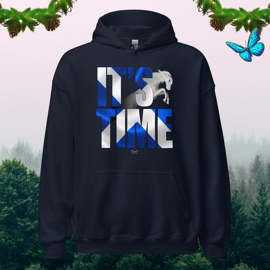 it’s time scottish independence Hoodie, navy blue by Stormseye Design