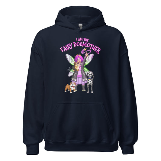 dog mother fairy hoodie navy blue by stormseye design