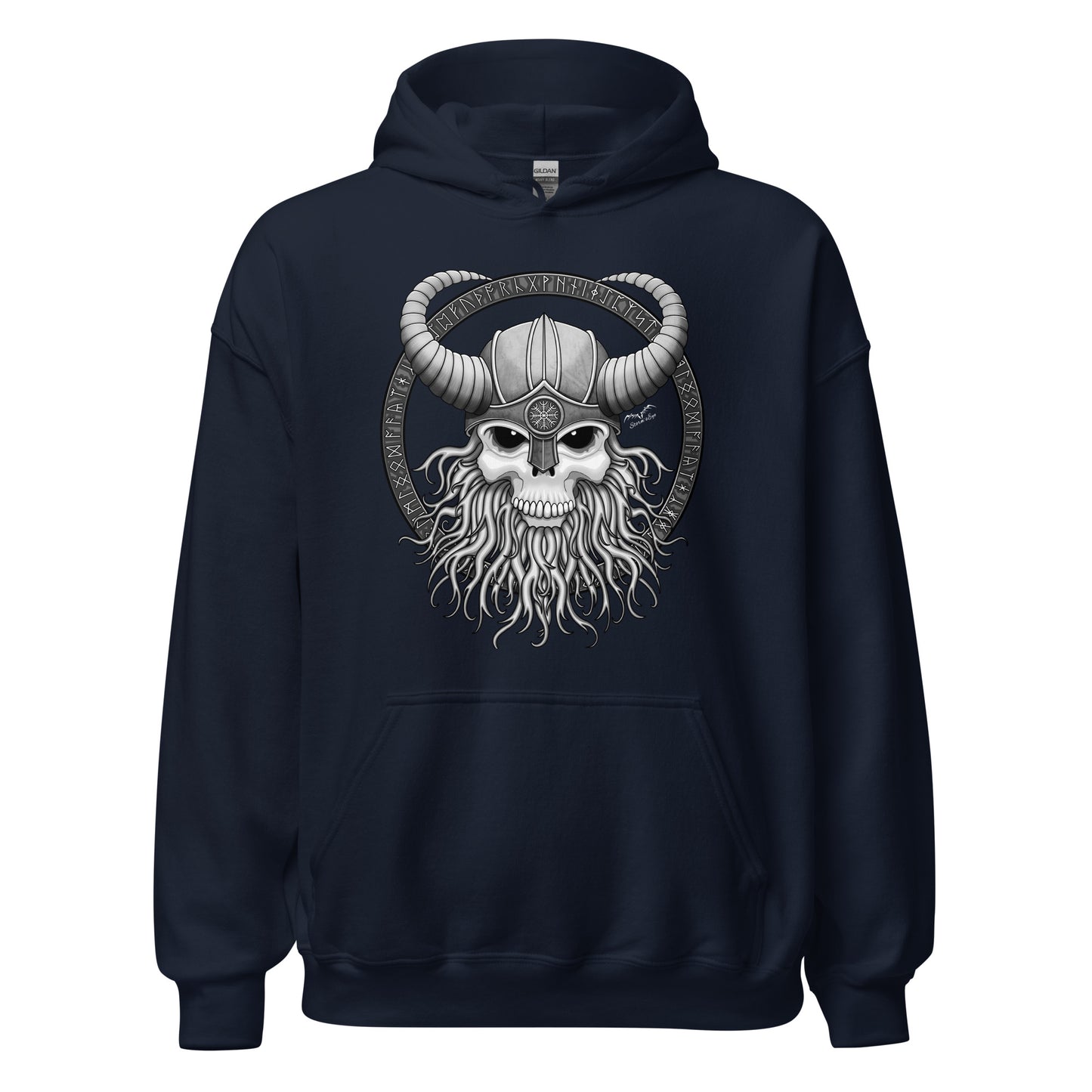 Viking Skull Hoodie | Nordic Runes Pullover | Fantasy Sweater | 8 Colours