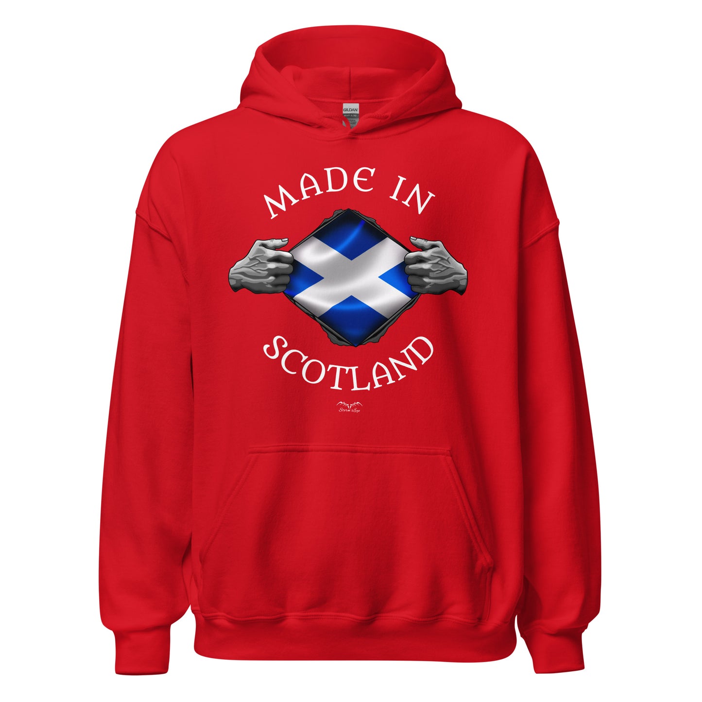 made in scotland hoodie by stormseye design, red