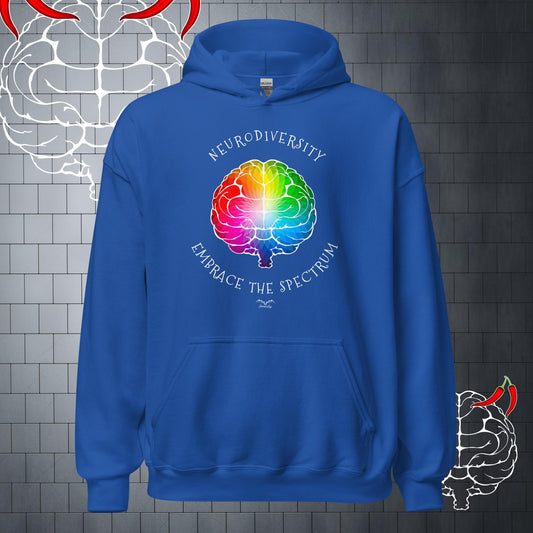 Neurodiversity spectrum ally Hoodie, royal blue by Stormseye Design