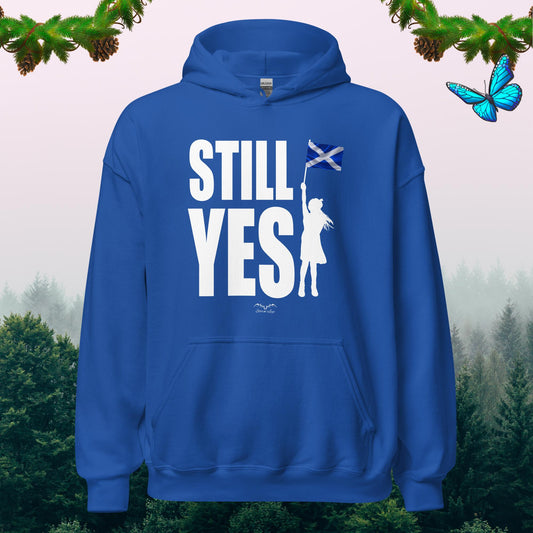 still yes scottish independence Hoodie, royal blue by Stormseye Design