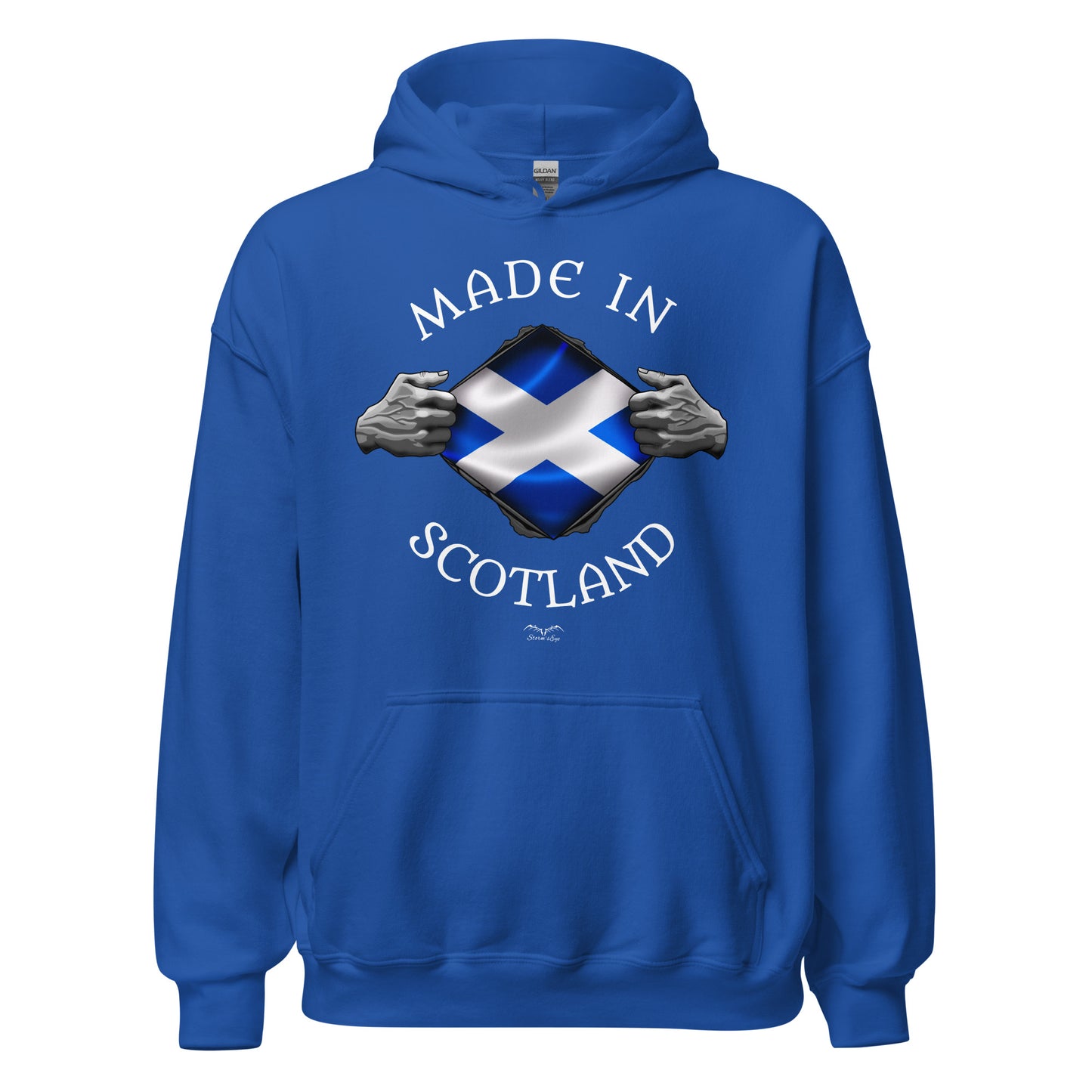 made in scotland hoodie by stormseye design, royal blue