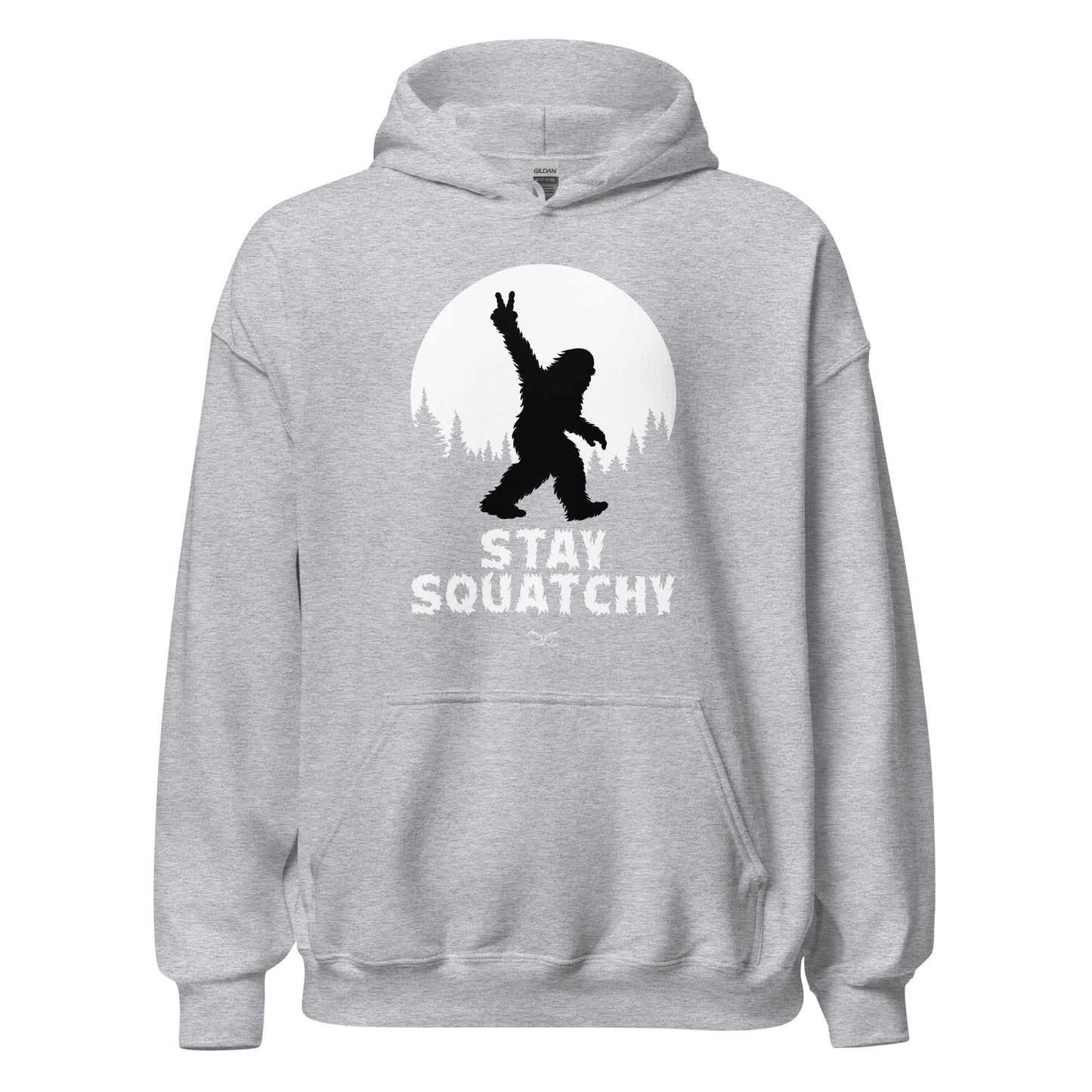 sasquatch bigfoot hoodie light grey by stormseye design