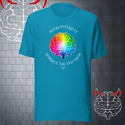 Neurodiversity Spectrum Ally Support t-shirt bright blue by stormseye design