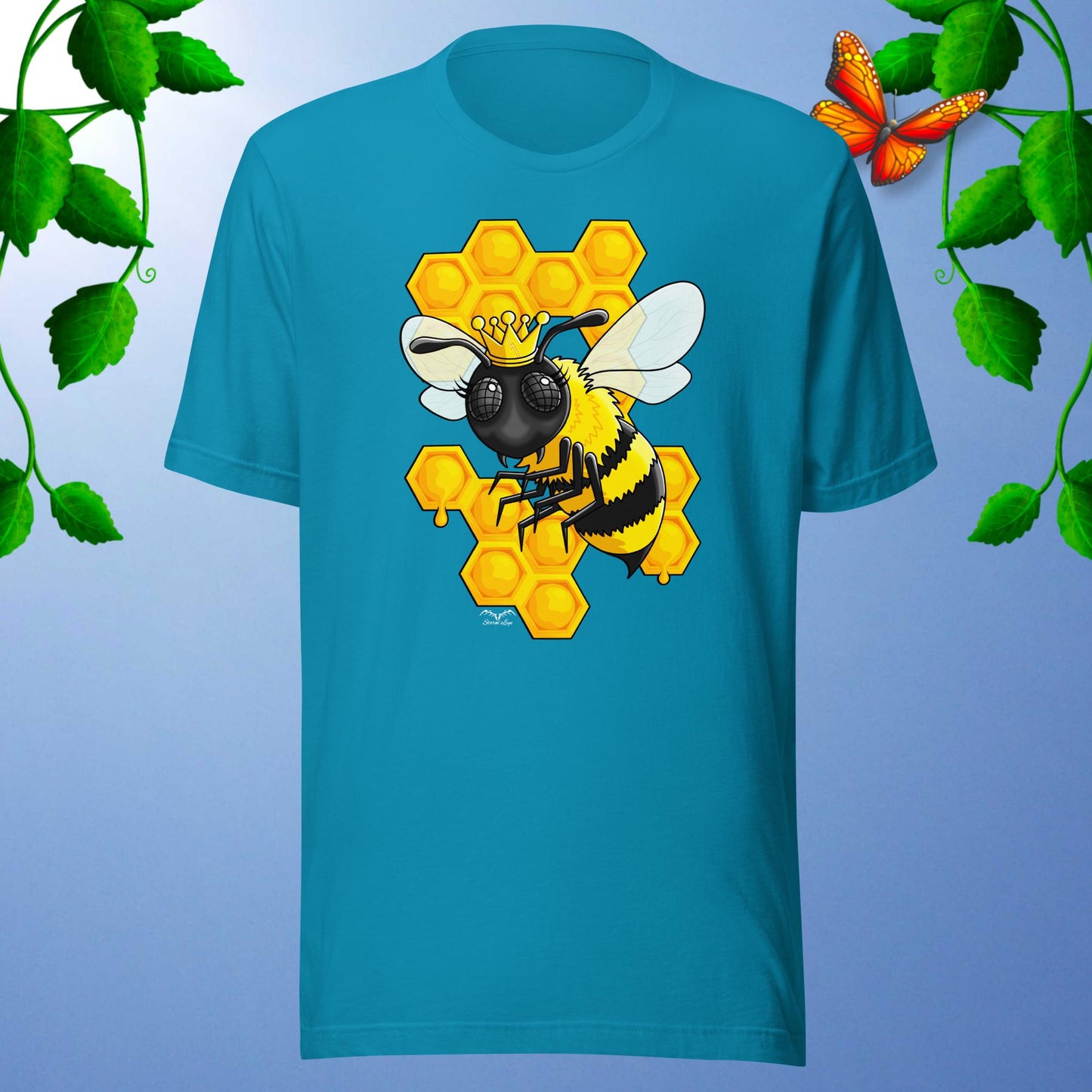 queen bee t-shirt bright blue by stormseye design