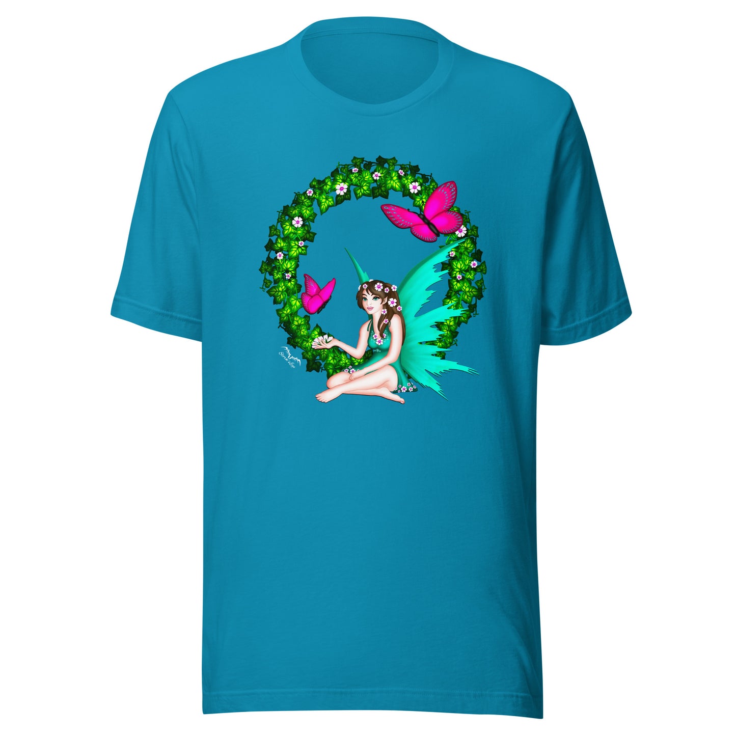 butterfly fairy t-shirt bright blue, by stormseye design