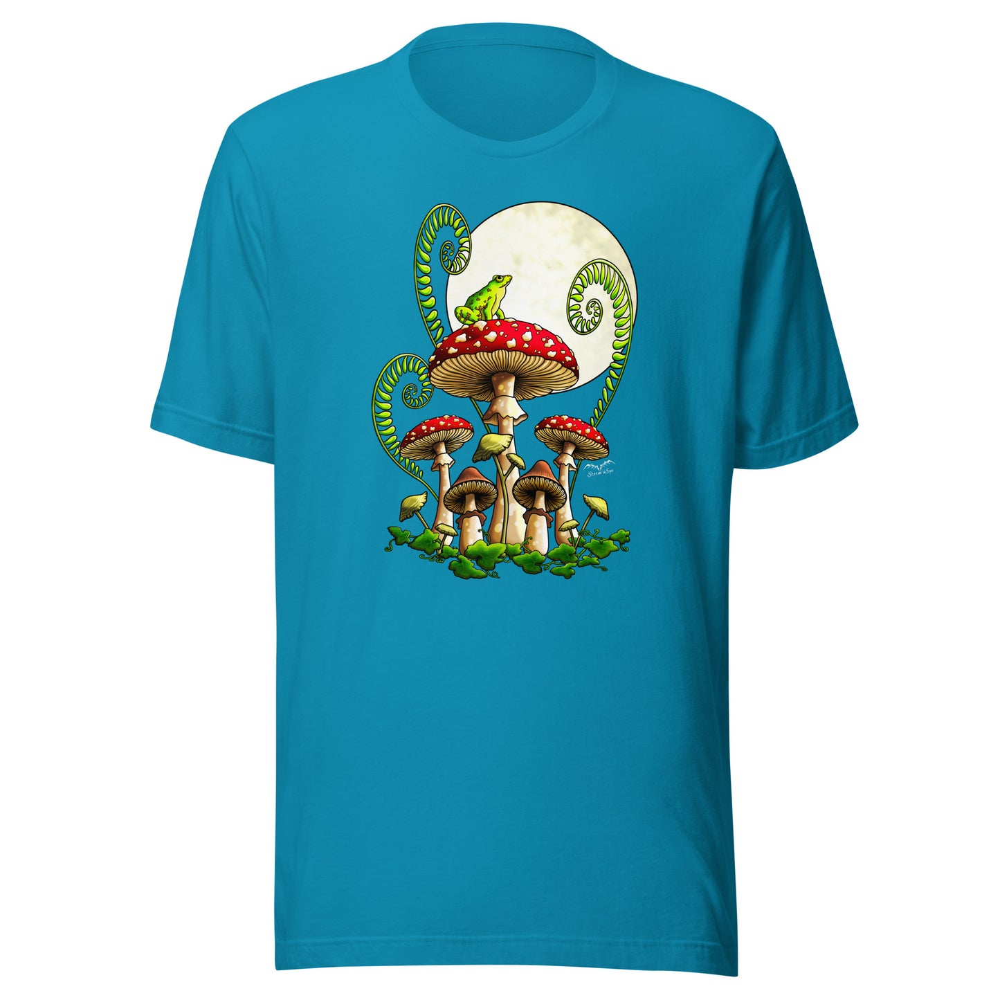 Moonlight Mushrooms T-Shirt – Weiches Cottage Core-Shirt mit Froschpilz und Mond