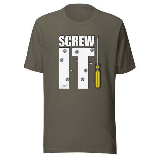 screw it DIY t-shirt army green, by Stormseye Design