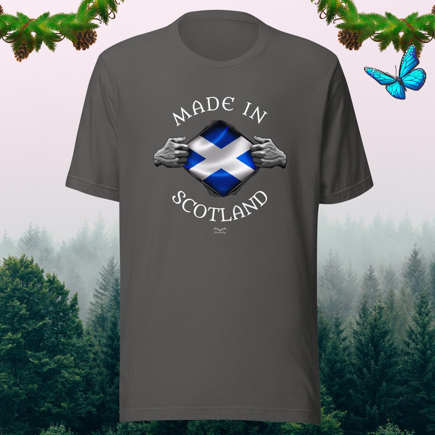 Made In Scotland Patriotic Scottish t-shirt, grey, by Stormseye Design