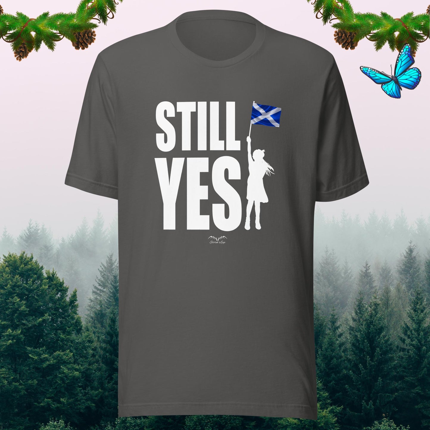 Still Yes Scottish Independence T-shirt grey by stormseye design