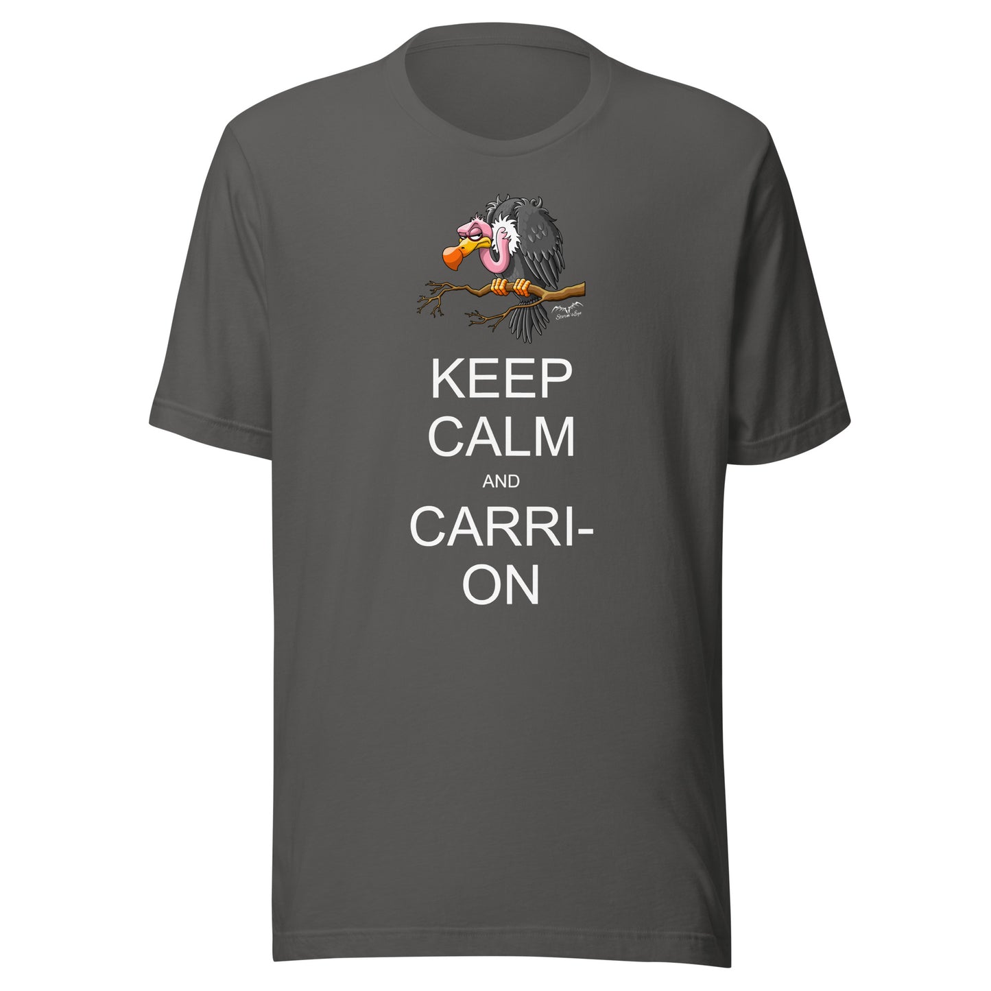 keep calm and carrion vulture t-shirt grey by stormseye design