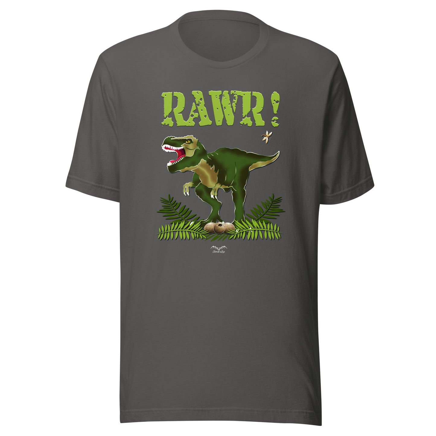 t rex dinosaur t-shirt grey by stormseye design