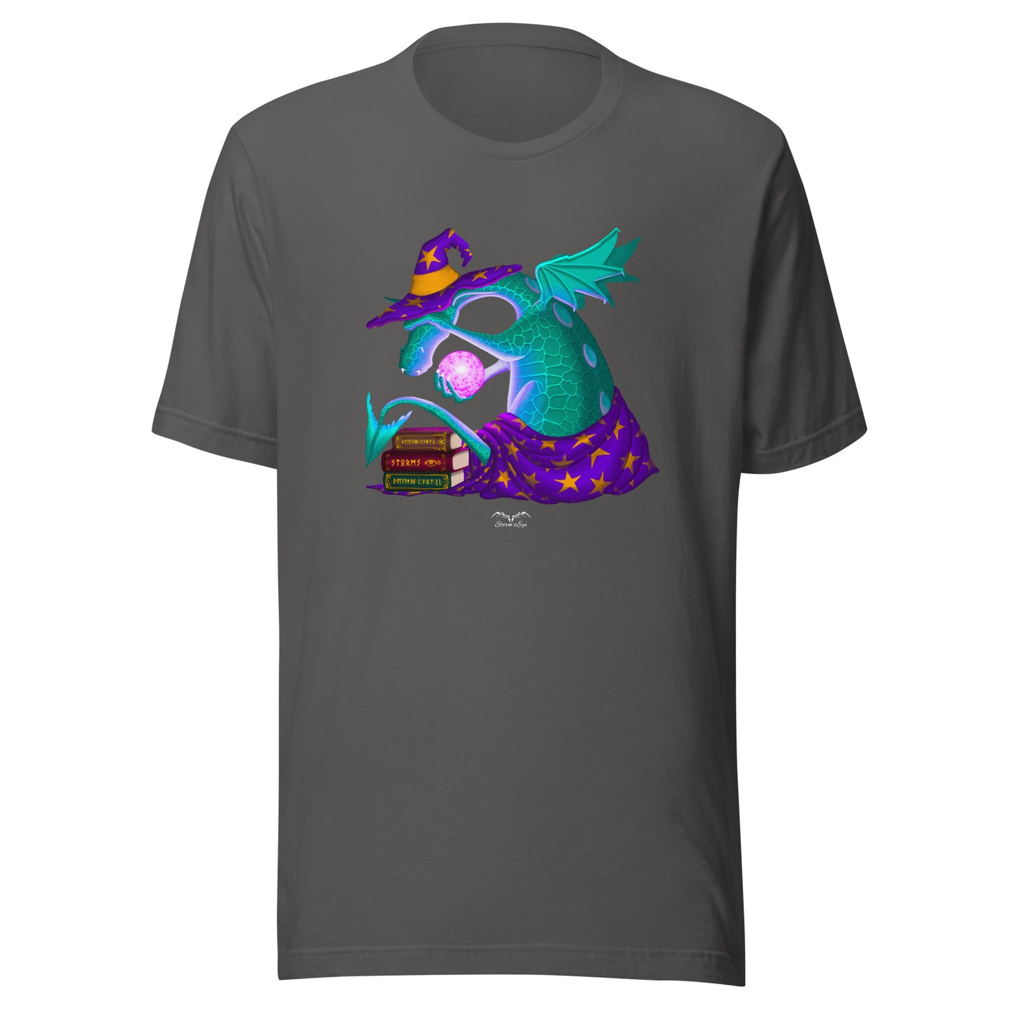 wizard dragon t-shirt grey by stormseye design