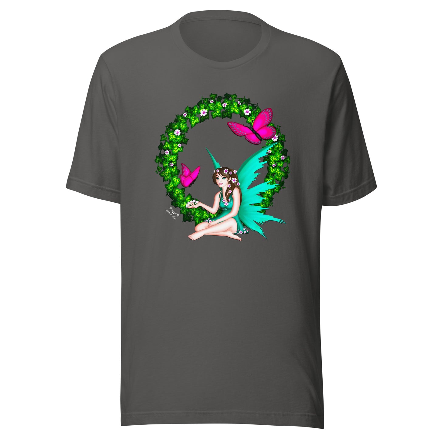 butterfly fairy t-shirt grey, by stormseye design