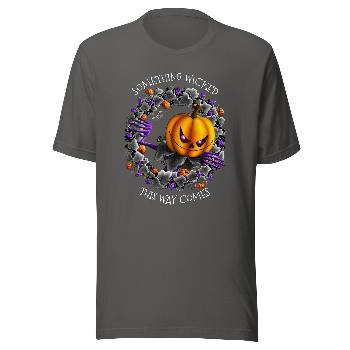Stormseye Design Pumpkin King Halloween T shirt flat view grey