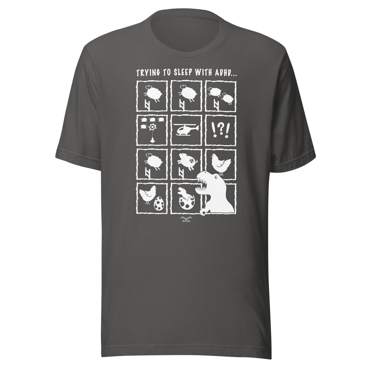 ADHD insomnia t-shirt by Stormseye, grey