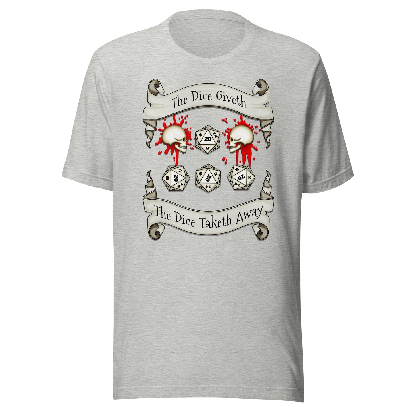Dungeons and dragons D20 dice roll t-shirt light grey by stormseye design