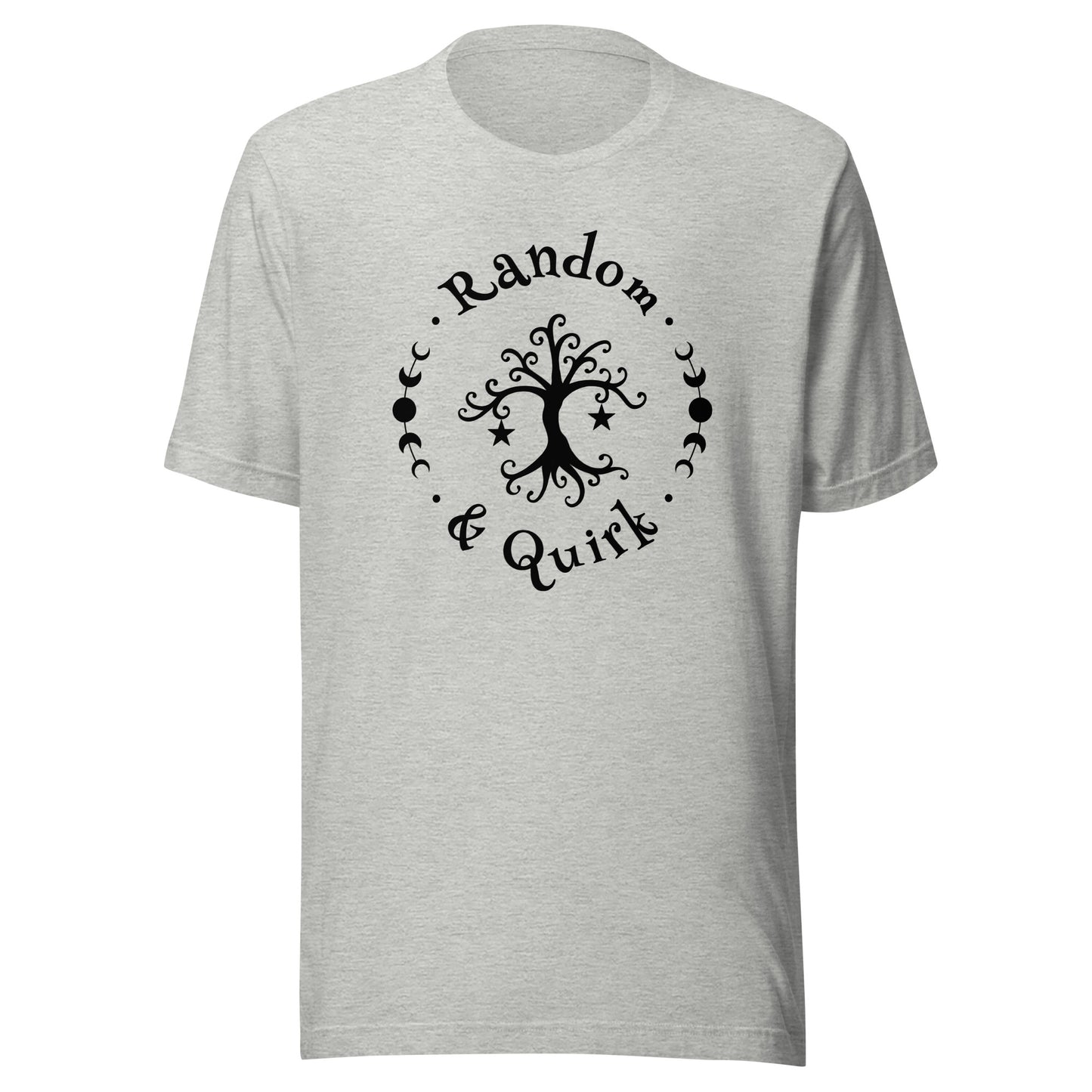 Commissions - random and quirk logo T shirt, black logo, athletic heather