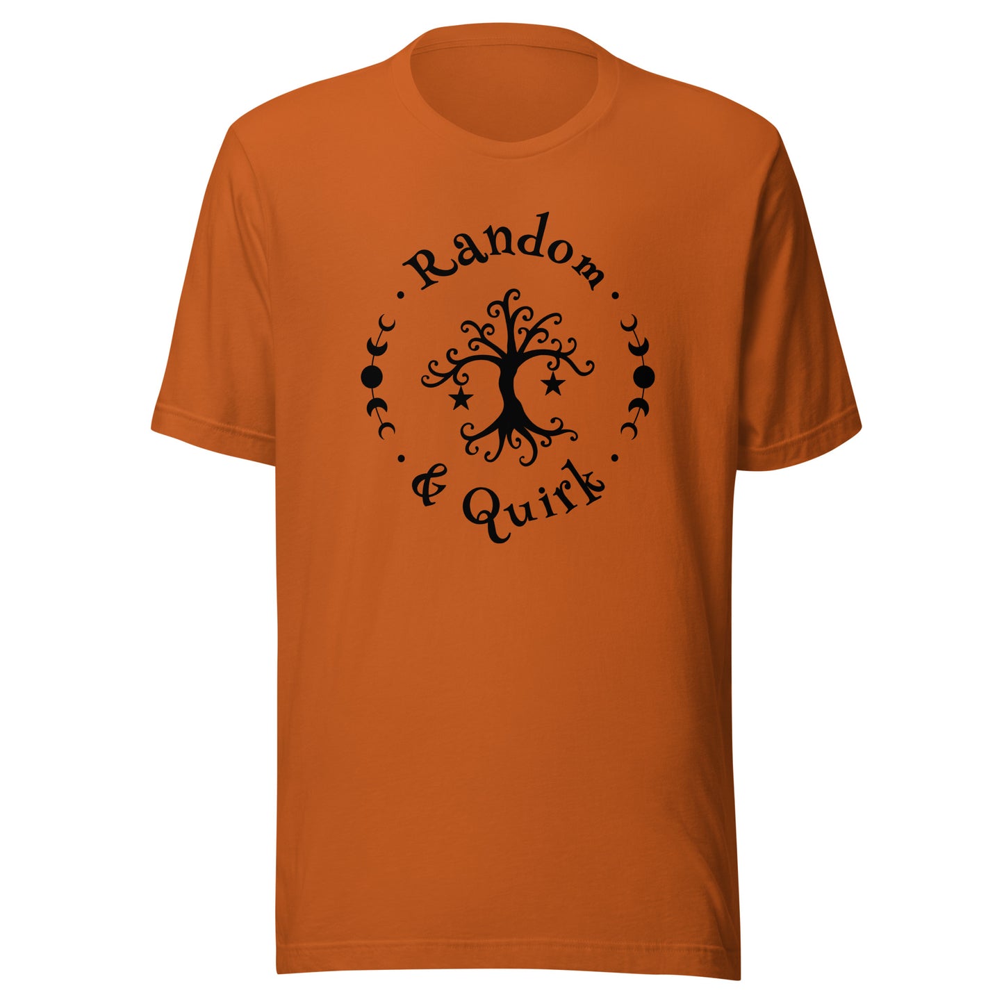 Commissions - random and quirk logo T shirt, black logo, autumn