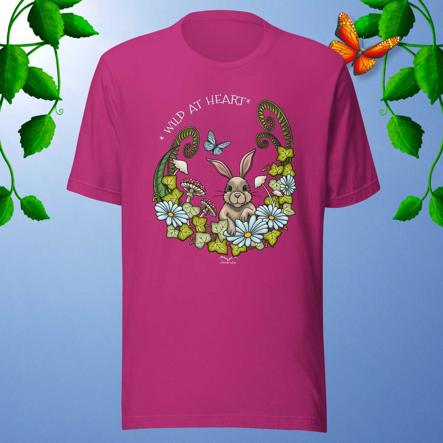 cute rabbit t-shirt pink by stormseye design