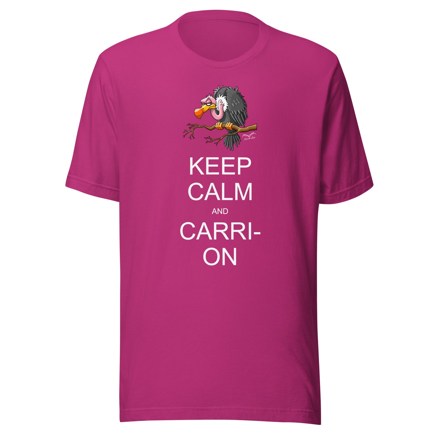 keep calm and carrion vulture t-shirt bright pink by stormseye design