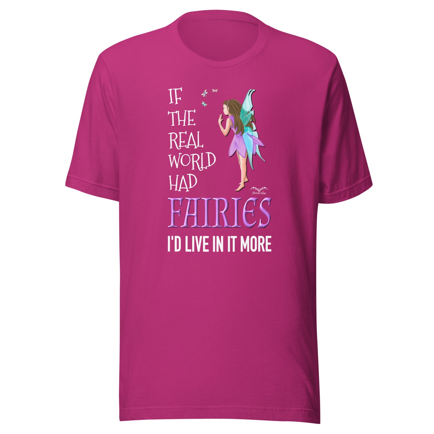 real world fairies t-shirt bright pink by stormseye design