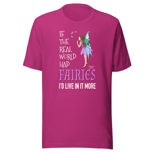 real world fairies t-shirt bright pink by stormseye design