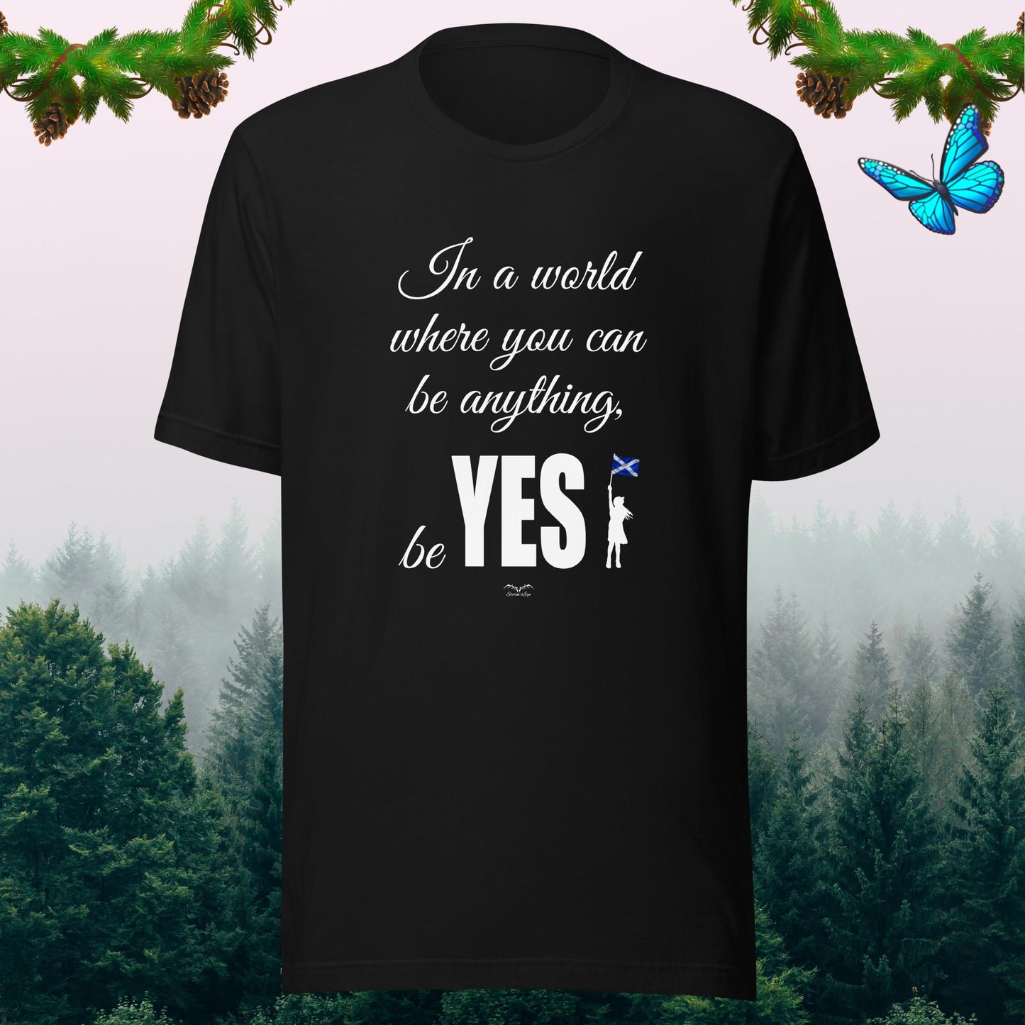 Be Yes Scottish Independence T-shirt black by stormseye design