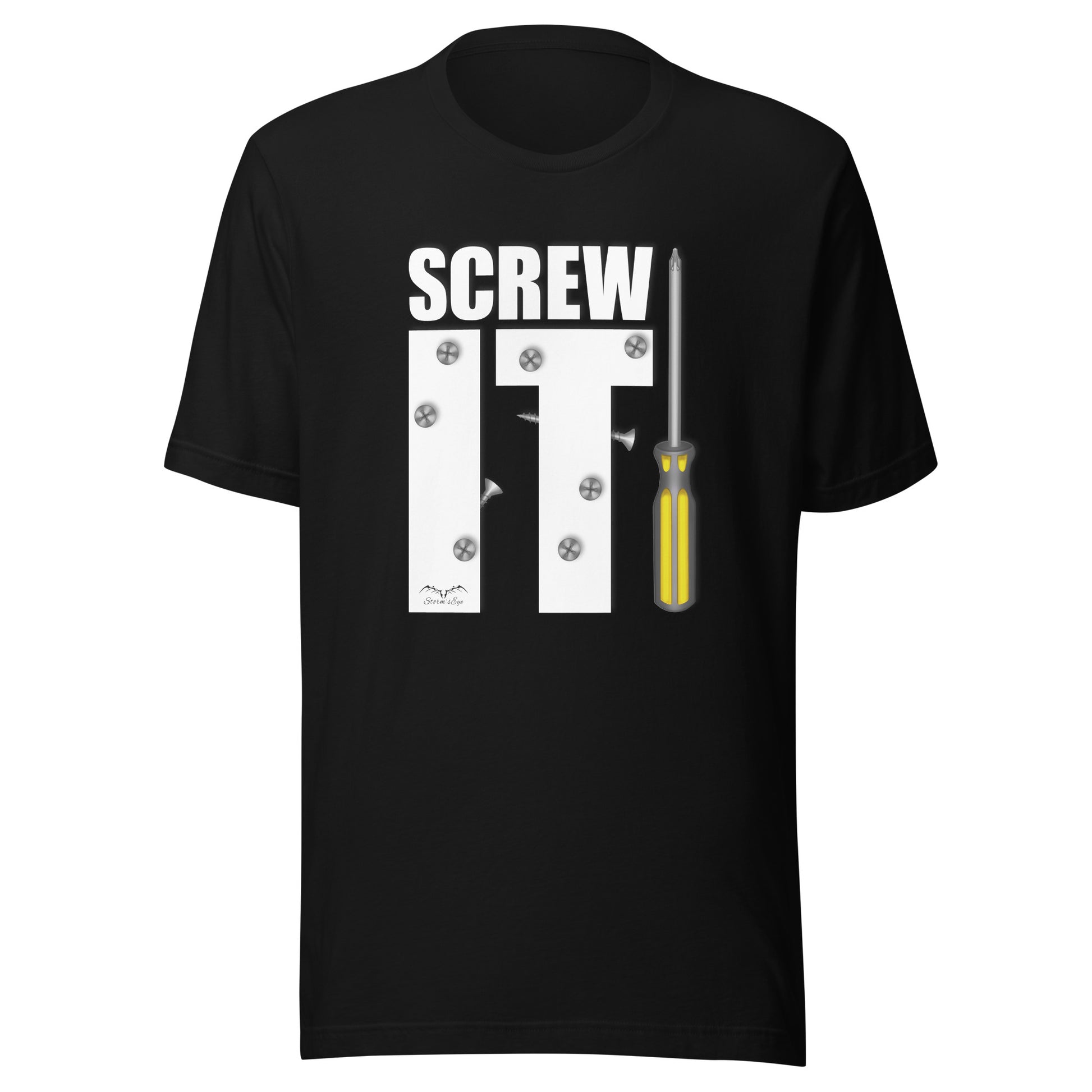 screw it DIY t-shirt black, by Stormseye Design