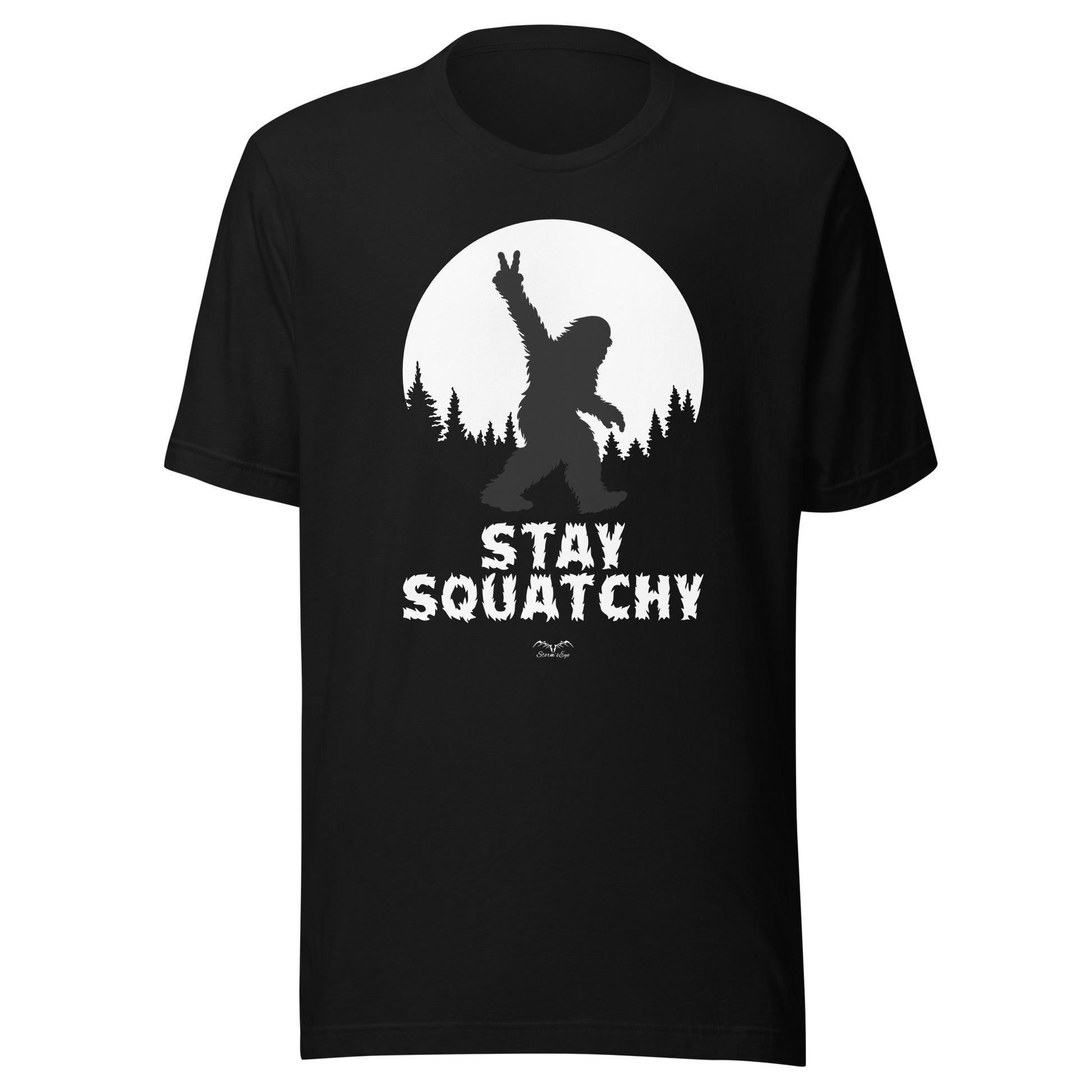 sasquatch bigfoot t-shirt black by stormseye design