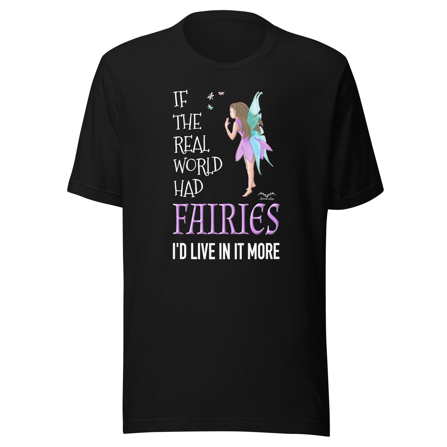 real world fairies t-shirt black by stormseye design