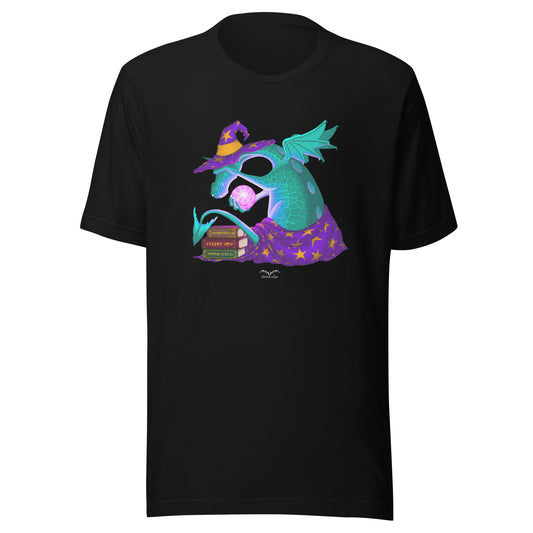 wizard dragon t-shirt black by stormseye design