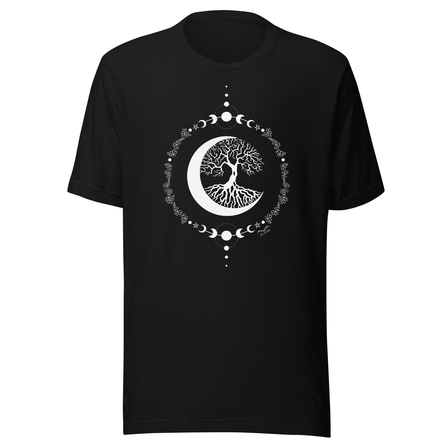stormseye design witching hour tree of life T shirt, flat view black
