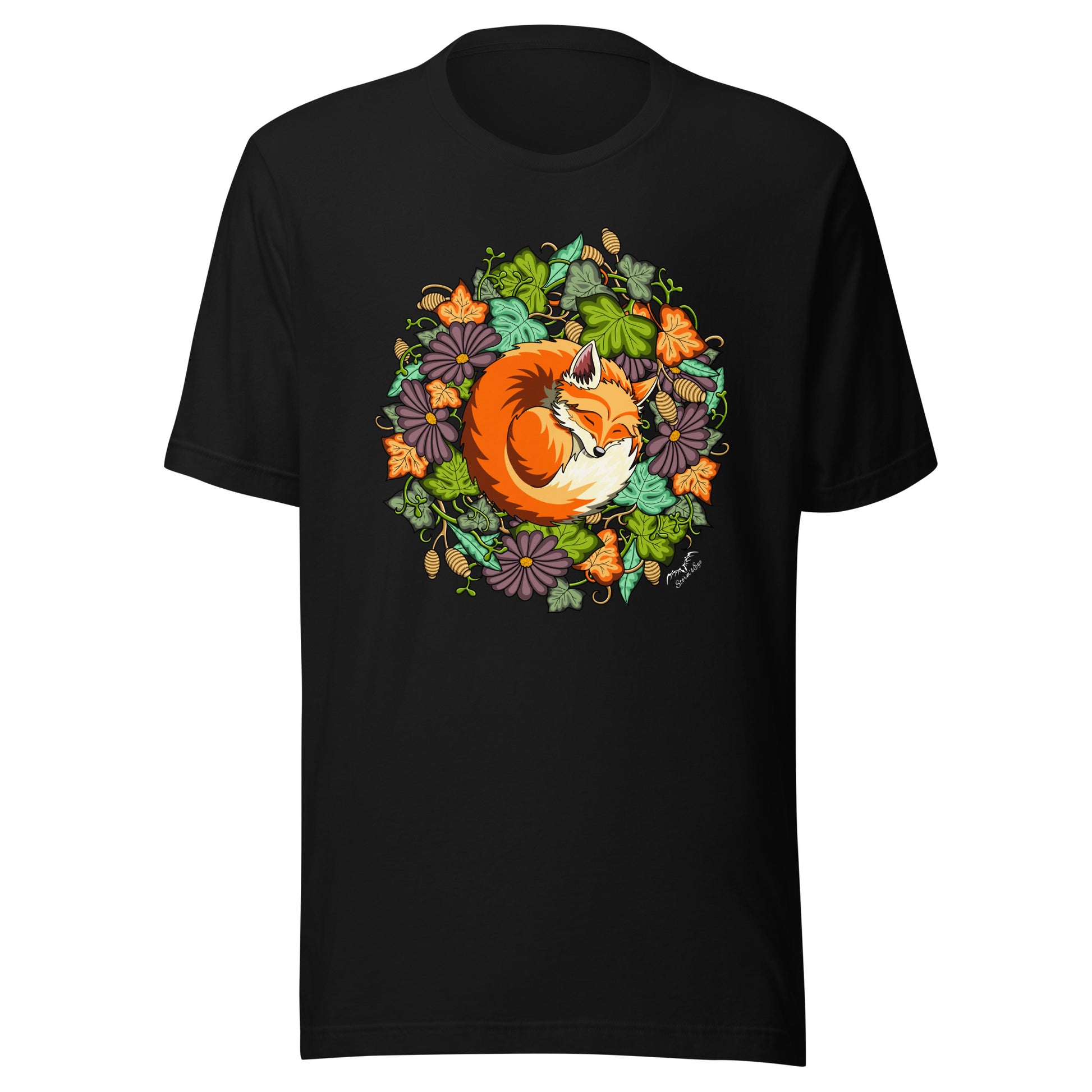 Sleeping Fox t-shirt by Stormseye, black