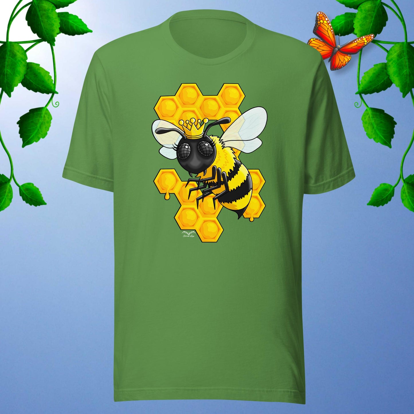 queen bee t-shirt bright green by stormseye design