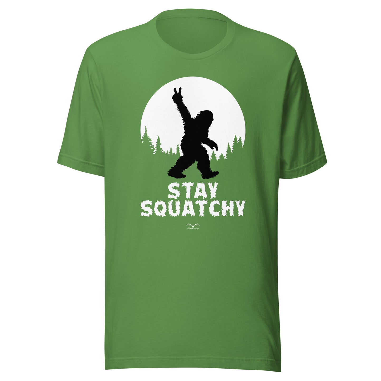 sasquatch bigfoot t-shirt bright green by stormseye design