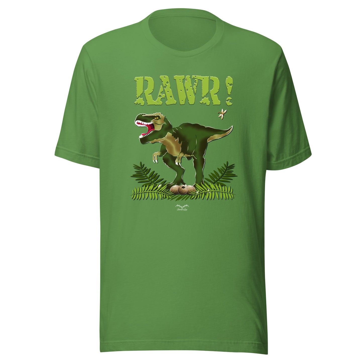 t rex dinosaur t-shirt bright green by stormseye design