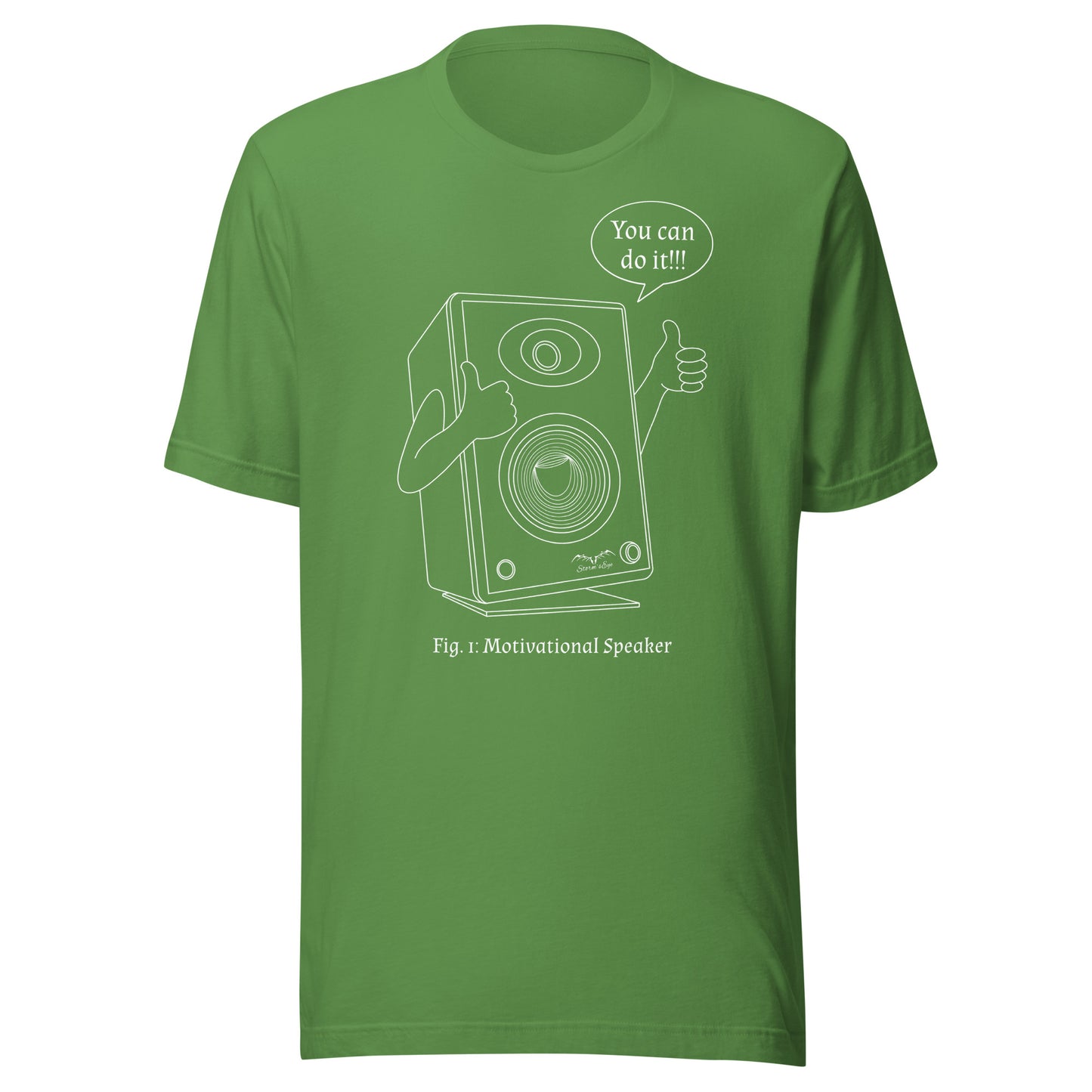 funny motivational speaker t-shirt, bright green, by Stormseye Design