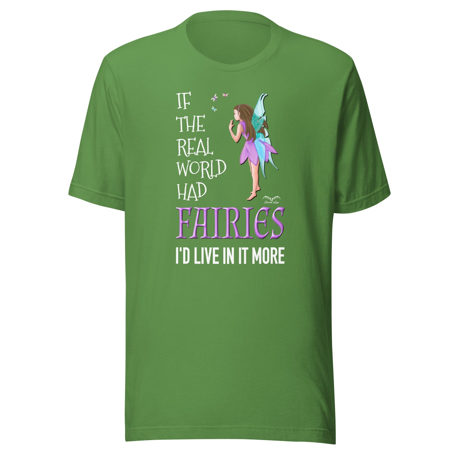 real world fairies t-shirt bright green by stormseye design