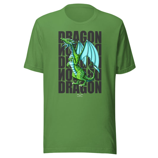 green dragon fantasy t-shirt, bright green, by stormseye design