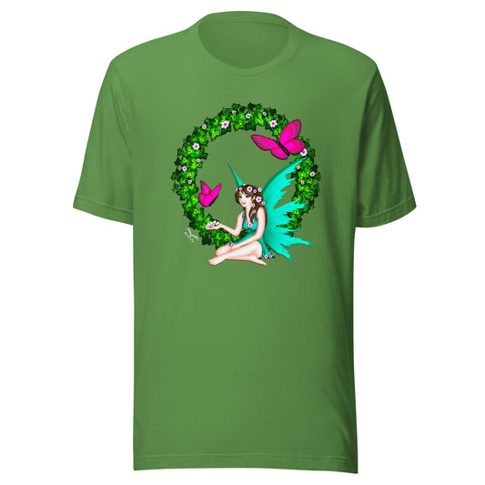 butterfly fairy t-shirt bright green, by stormseye design