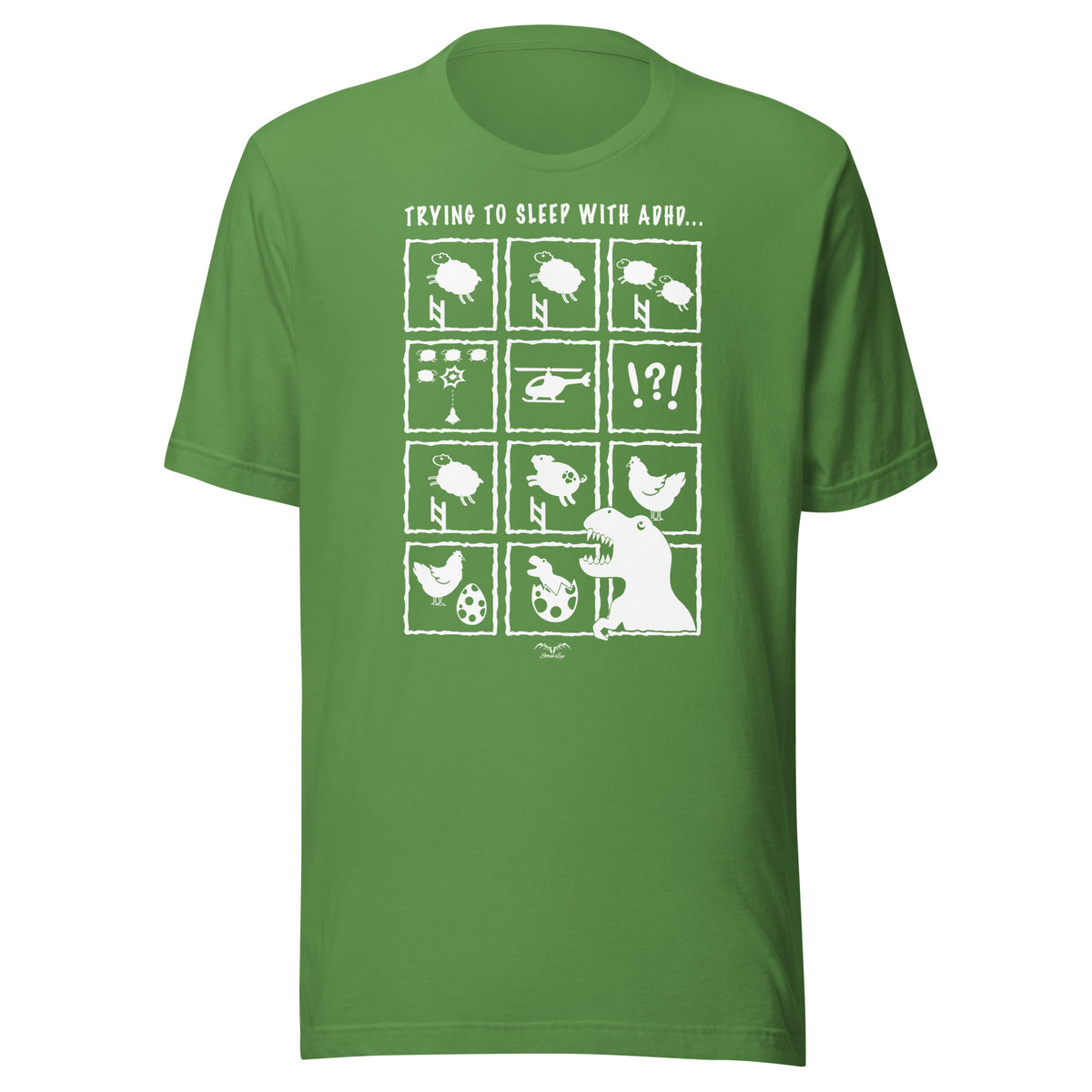 ADHD insomnia t-shirt by Stormseye, bright green