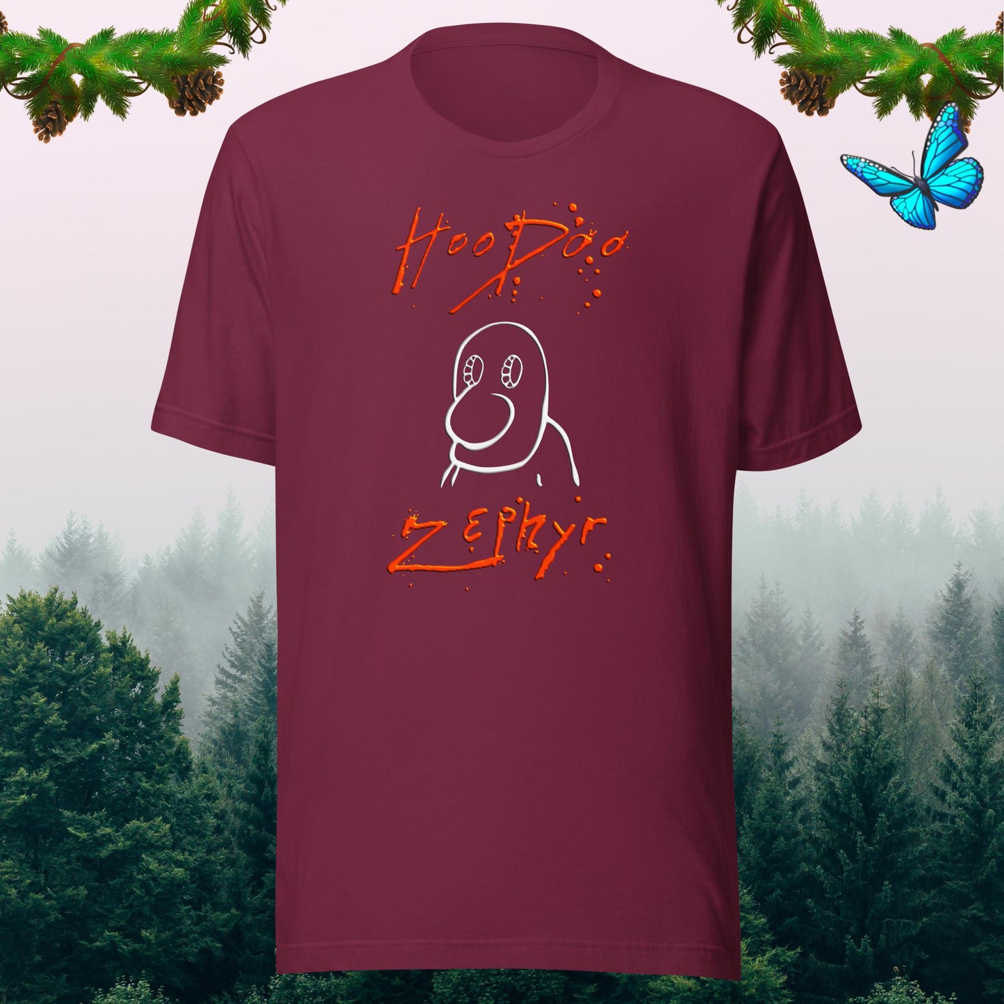 hoodoo zephyr aberdeenshire band t-shirt wine red by stormseye design