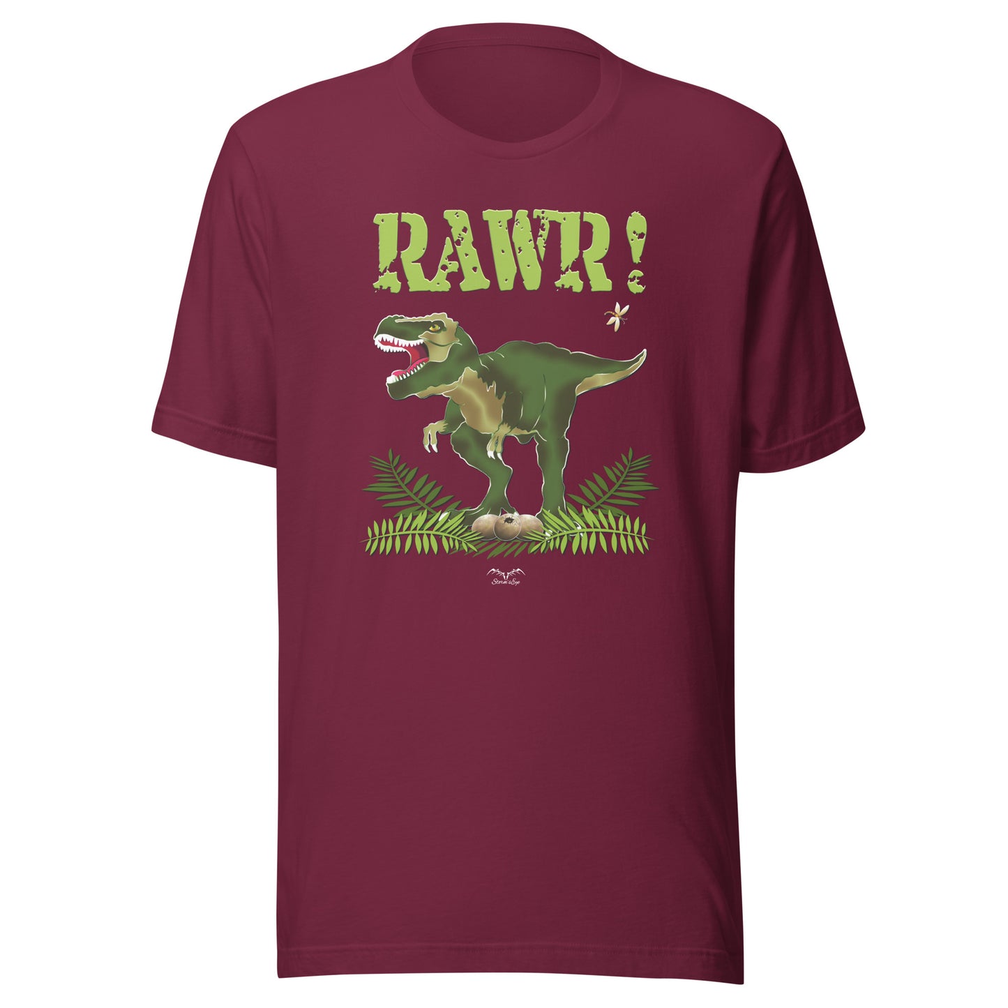 t rex dinosaur t-shirt wine red by stormseye design