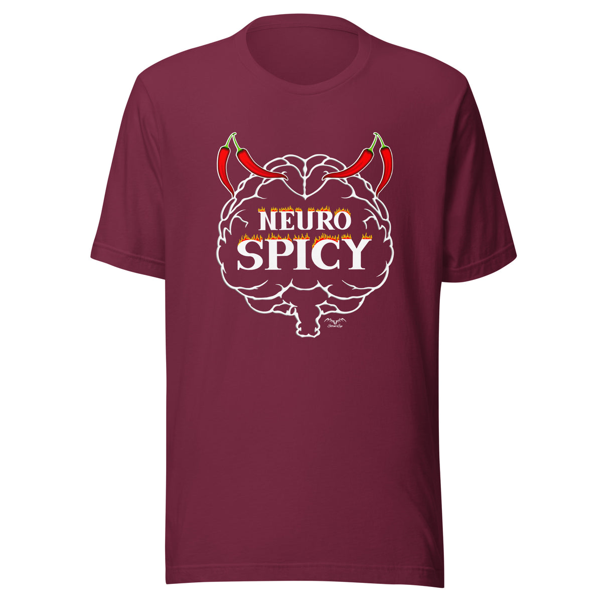 Neuro Spicy neurodiversity shirt by Stormseye. Wine red