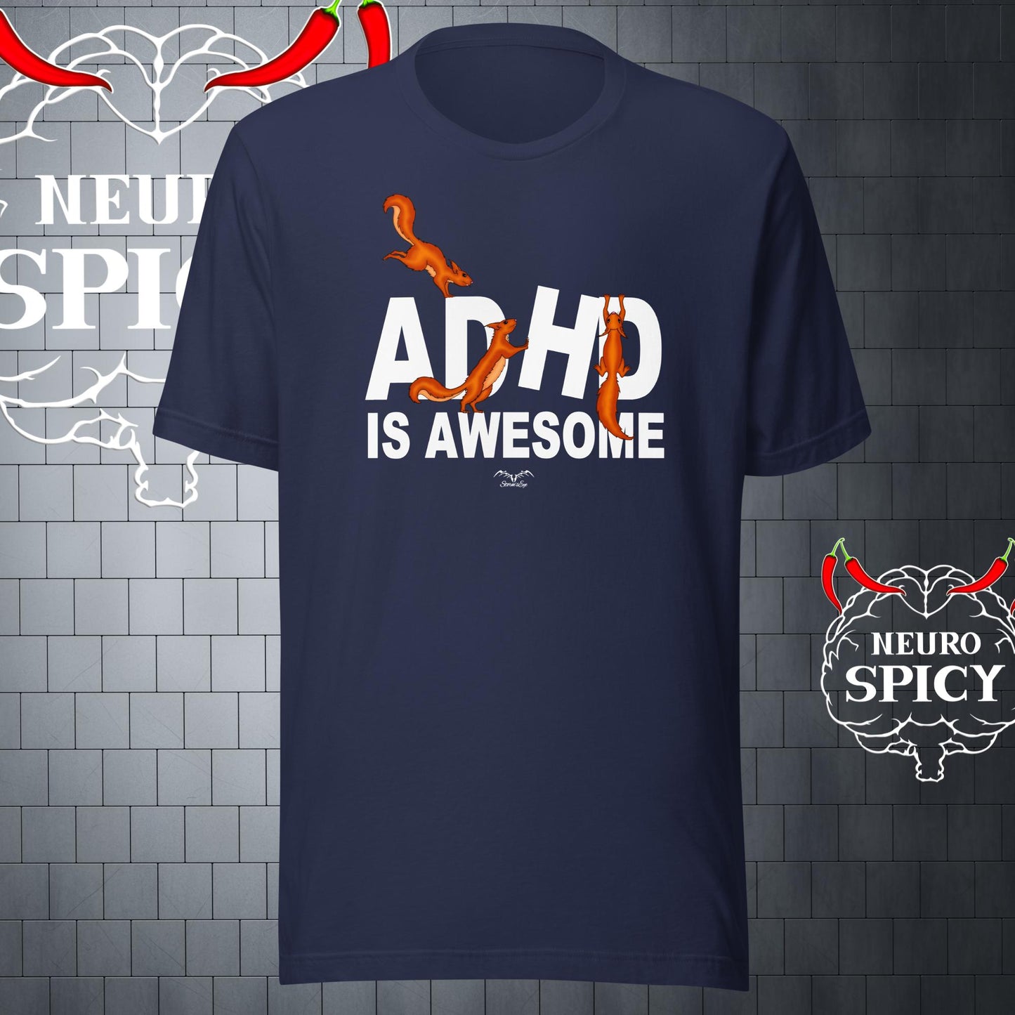 funny adhd squirrels t-shirt navy blue by stormseye design