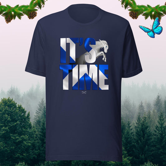 It's Time Scottish Independence T-shirt navy blue by stormseye design
