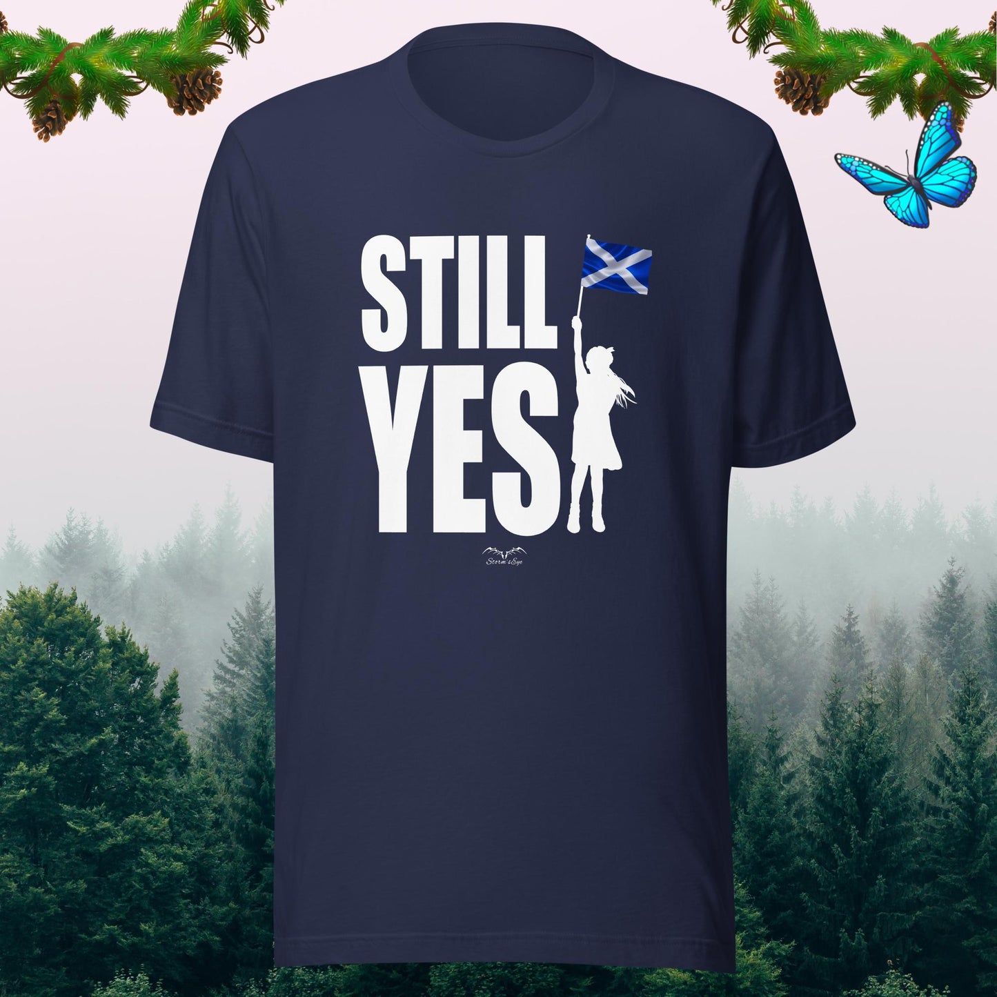 Still Yes Scottish Independence T-shirt navy blue by stormseye design
